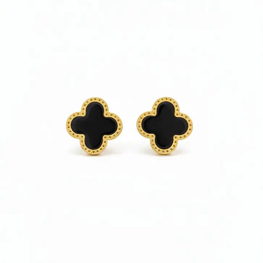 1000011268 - Black clover earrings - My Store