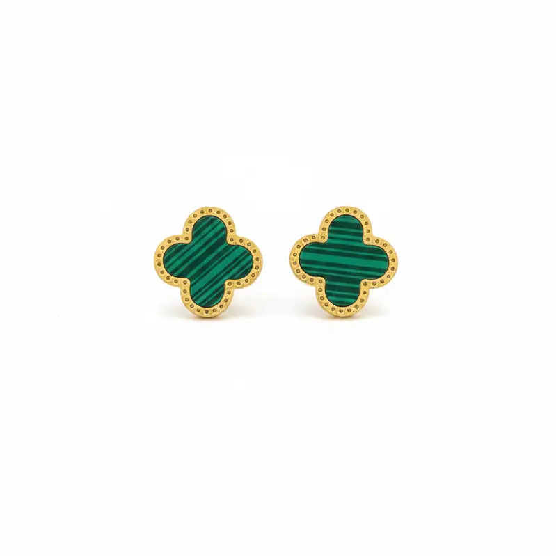 1000011273 - Green clover earrings - My Store
