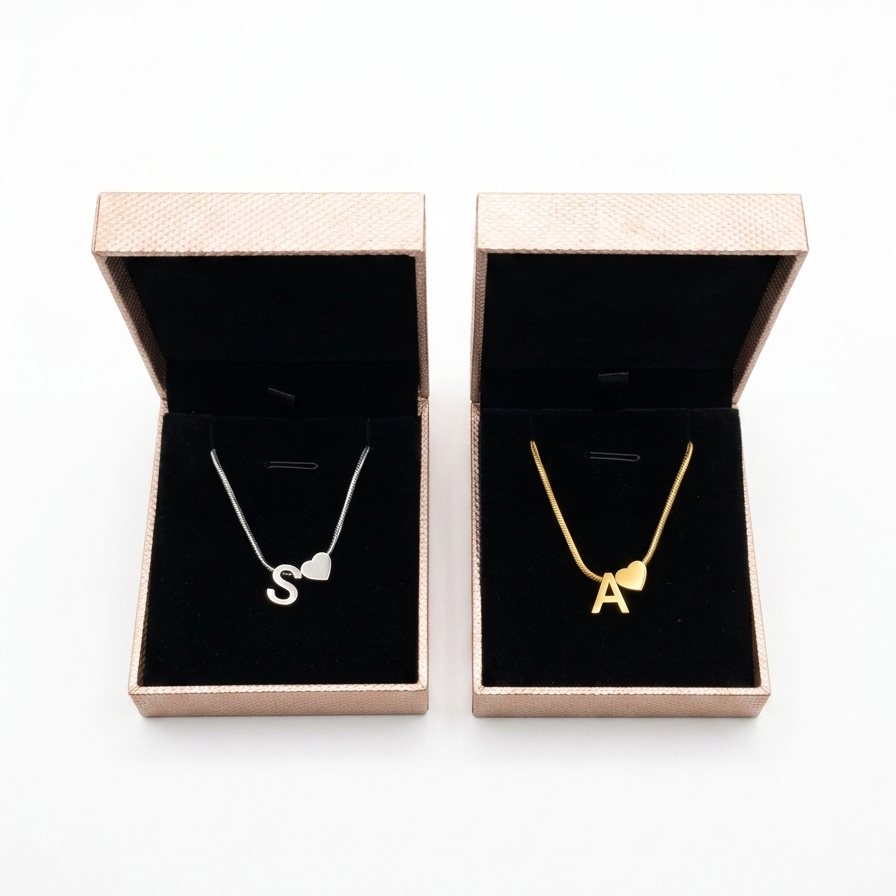 Two Alphabet necklace of your own choice + gift box