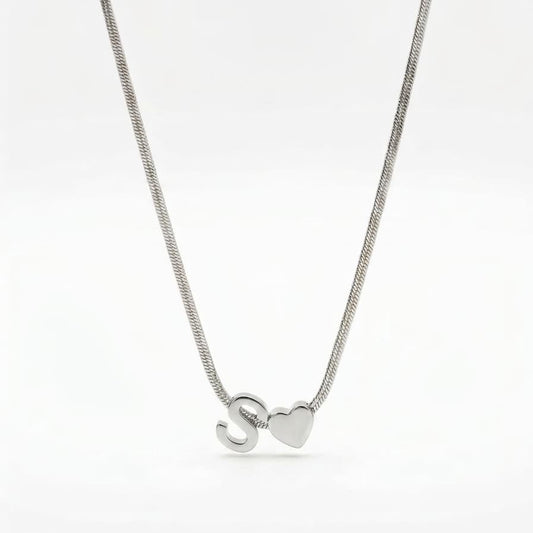 Silver S alphabet necklace