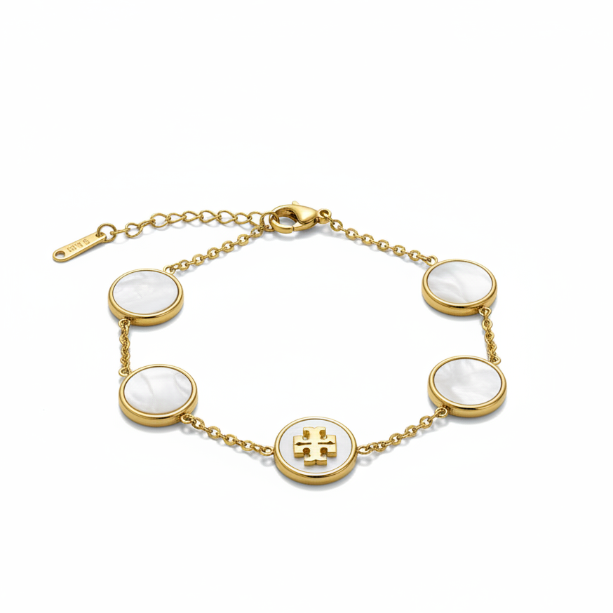 Gold Disc Charm Bracelet – Studio Shot