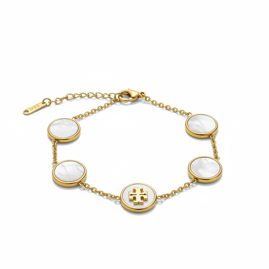 Gold Disc Charm Bracelet – Studio Shot